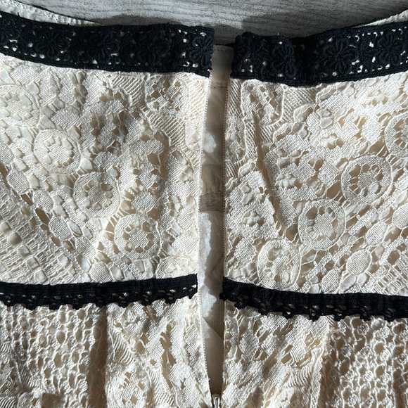 Free People Cream Lace Skirt with Black Accents 6 - Picture 10 of 14